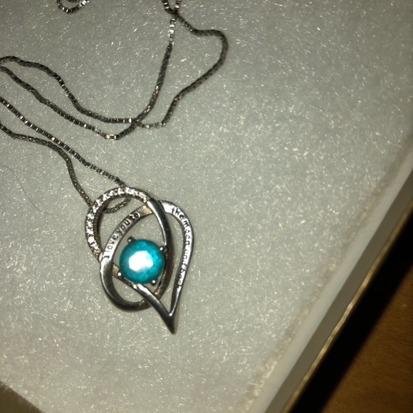 Sterling Silver and Sapphire Necklace - Picture 1 of 3